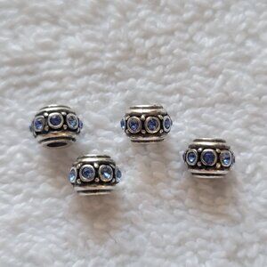 4X Brighton MINI Glam Beads Blue Crystals NWOT Retired